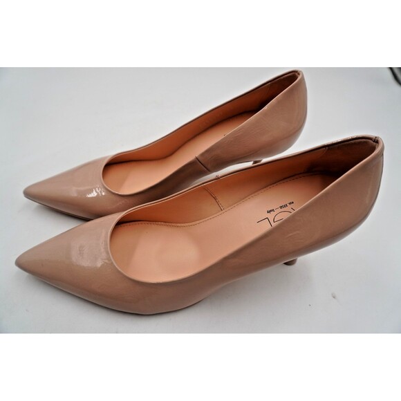 AGL Attilio Isolde Nude Patent Leather Pointed Toe Kitten Heel Pumps Sz 40 NWOT - Picture 7 of 15